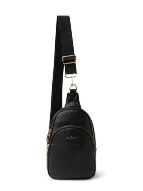 Kedzie Sunset Sling Black Vegan Leather Crossbody Bag NWT